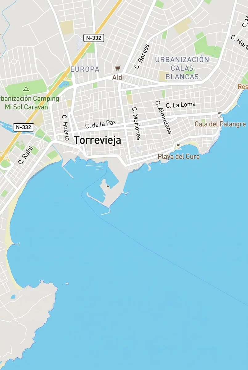 Mapa con las ubicaciones de trasteros en Torrevieja